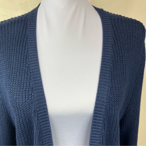 Olive&Oak Women’s Long Open Fluted Sleeve Lightweight Cardigan Blue Size Small - Picture 3 of 10